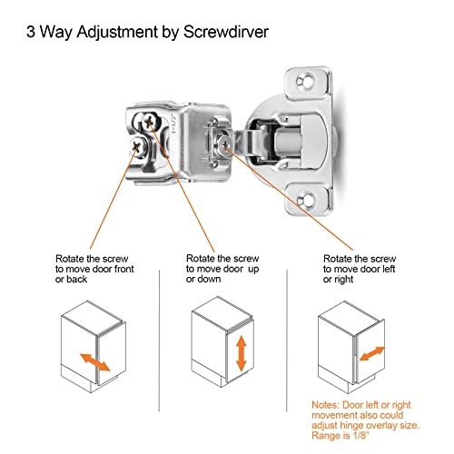 Soft Close Cabinet Hinges for Kitchen, 1-1/2” Overlay, 4 Pack - size: 1-1/2 Inch Overlay