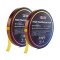 High Temperature Tape, Heat Transfer Tape for Heat Press & Sublimation, Heat Resistant Polyimide Tape, 10mm x 115FT (35m) x 2 Rolls for Electronics, Masking, Soldering & Insulation - size: 10MM×115FT×2R
