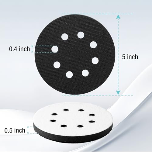 WORKPRO 5 Inch Orbital Sander Pads 4 Foam 8 Discs 80-320 Grit | 12-piece kit: 4 foam pads + 8 discs, 8-hole hook-loop. Grits 80/120/240/320. For sanding, contours, finishing. - style: 4 Pads + 8 Sandpapers