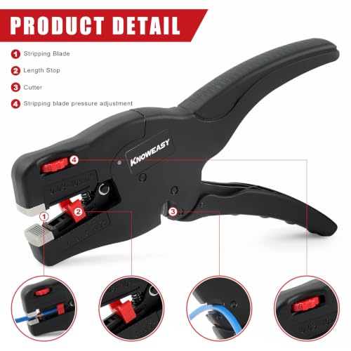 Knoweasy Automatic Wire Stripper and Cutter, 32 to 7 AWG, Electrical Repair - style: D3N2026