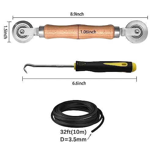 BAYTORY Window Screen Repair Kit, Steel Roller Tool with Bearing - color: Silver Roller