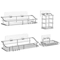 Nieifi Shower Caddy Adhesive, Shower Shelves, Shampoo Holder for Bathroom - color: A-Silver, size: 4 Pack