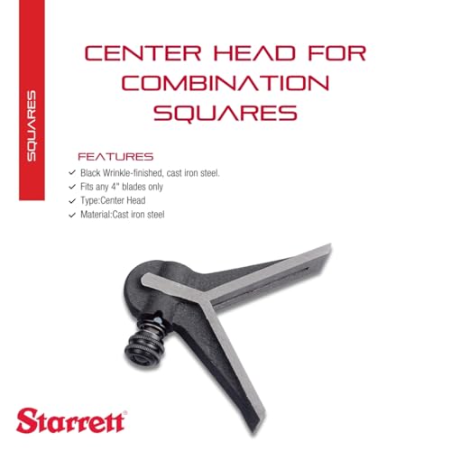 Starrett Center Head Only for 4" Combination Squares - color: Black Wrinkle, size: 4"