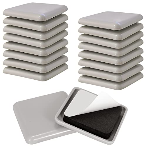 Furniture Sliders for Carpet & Hardwood Floors, 16 Pack 2 Inch Square Sliders for Moving Furniture, Easily Move Any Item While Protect The Floor - size: 2 inch 16 PCS (Square)