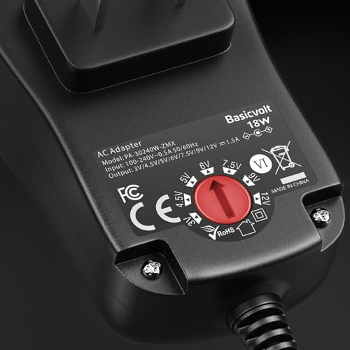3V-12V Universal AC Adapter Multi-Volts 4.5V 5V 7.5V1.5A DC Adapter Charger - size: 18W 3-12V