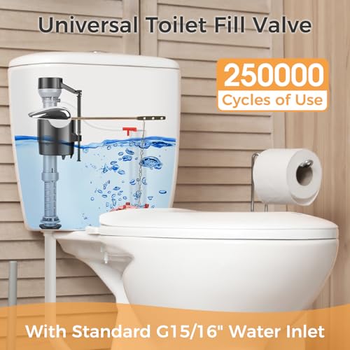 Universal Toilet Flusher Replacement Kit, Toilet Fill Valve Replacement Kit, Toilet Parts Inside Tank Kit, Adjustable, Quiet and Easy to Install (1-Pack)