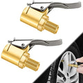 2 Pcs Brass Locking Tire Air Chuck, Tire Inflator Hose Adapter for Twist On Connection Convert to Lock On, No Air Leakage Air Compressor Pump Clip On Tire Chucks, Tire Nozzle with Tire Valve Thread - size: Thread Connector 2pcs