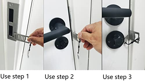 Portable Door Lock for Travel Door Lock College Dorm Lock Hotel Room Security Devices Apartment Jammer Additional Safety for Traveling Home College (3)