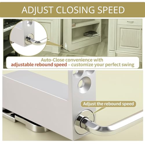 Heavy-Duty Self-Closing Door Pivot Hinge – 360° Stainless Steel L-Shaped Hinge for Wood Doors - size: Self Closing