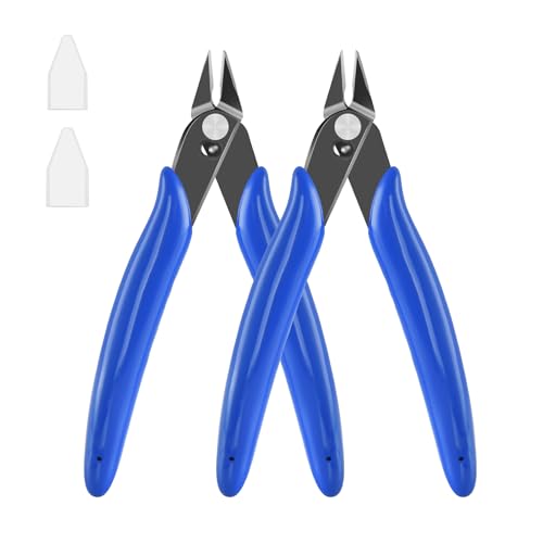 Micro Flush Cutter, 2-Pack Wire Cutters, 5“ Sharp Cutting Pliers - color: 2 Pack