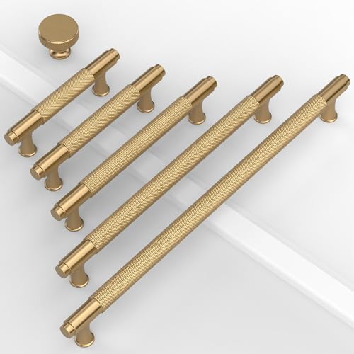 10 Pack Champagne Bronze Cabinet Knobs 1.2'' Knurled Drawer Pulls - color: Champagne Bronze