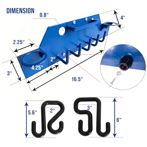 Heavy Duty Lineman Tool Board for Bucket Trucks Wall Mount Tool Organizer with 2" & 3" Aerial Bucket Hooks,Linework Bucket Truck Accessories