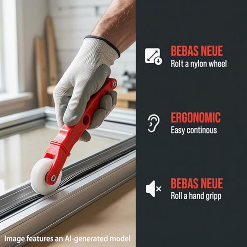 2-Pack Red Rubber Seal Install Tool Kit – Includes Screen Roller & Glazing Shovel, Weather Stripping Roller Set for Car Door, Windshield, Boat, RV, Window Screen & Door Seam Repair