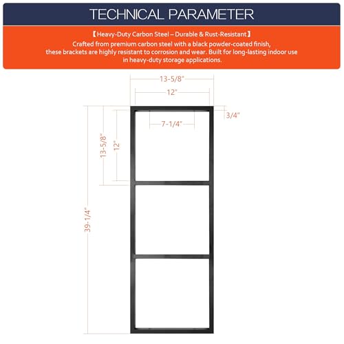 3-Tier Square Shelf Bracket, Wall & Ceiling Mount, 2 Pack - size: 3 Tier Bracket-2 Pack
