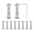 HARFINGTON 10 Set M6x30mm Hex Drive Socket Cap Bolt and M6x12mm Nuts with M4 Hex Wrench, Furniture Connector Bolts and Screws for Furniture Countersunk Belt, Silver - size: M6x30mm, M6x12mm