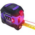 3 in 1 Digital Laser Tape Measure 197ft/60m Laser Distance Meter LCD - color: Purple-196ft