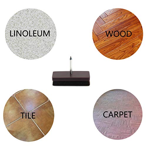 Nail on Felt Pads Furnigear Furniture Pads Nail- Floor Protectors for Furniture Legs 24Pack Chair Felt Pads for Hardwood Floors (7/8",Square) - size: 7/8" (Square, Brown)