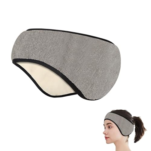 Agatige Sleep Ear Muffs, Soundproof Sleep Earmuff Headband Sleeping Noise Cancelling Ear Wrap Muffs Winter Women Sleep Mask - color: Grey