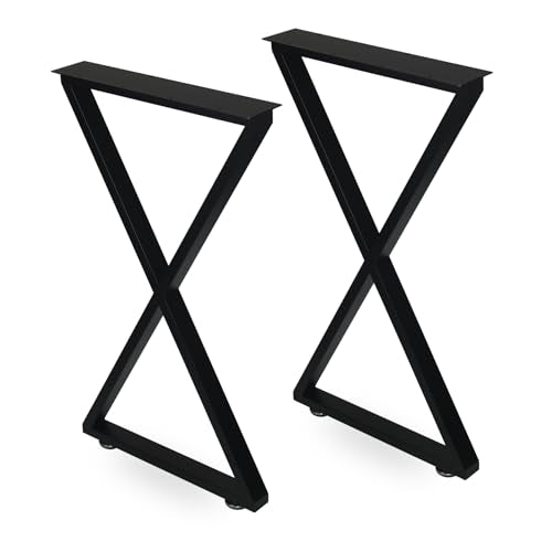 ALLCOS Metal Table Legs 30 inch Dining Table Legs Heavy Duty Desk Legs Metal Coffee Table Legs, Black, Set of 2 - size: 30 Inch