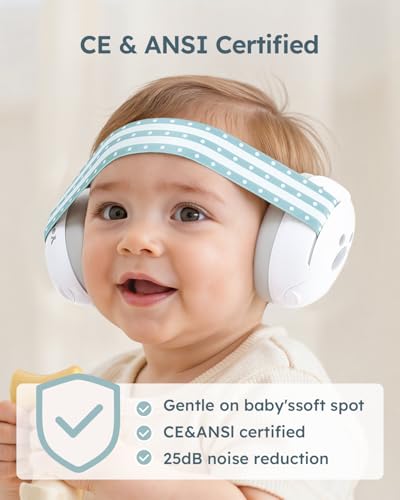 Yoofoss Baby Ear Muffs Noise Protection for Infants Up to 36 Months - Noise Cancelling Headphones for Ear Protection - color: Blue