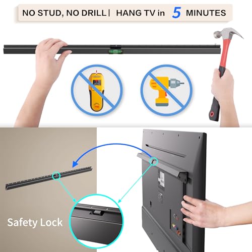 KAMIWI No Drill Studles TV Wall Mount for 32-75 inch TVs, 150lbs Capacity - size: For 32-75 Inch TVs