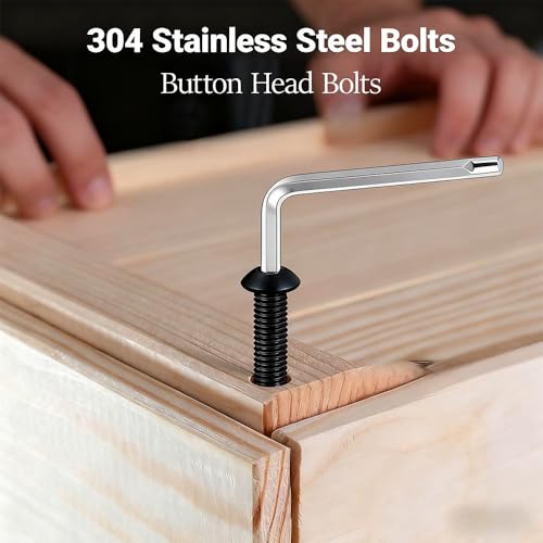 Metuja 20PCS 5/16-18x3/4 Button Head Socket Cap Bolts Screws,304 Stainless Steel Rust & Corrosion Resistant with Black Oxide Finish,Full Thread for DIY,Furniture Assembly,Toys & Mechanical Repair - size: 5/16-18 x 3/4"