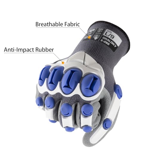 Safety Work Gloves Men Women, Impact Gloves with TPR Protection - color: Grey, size: Medium