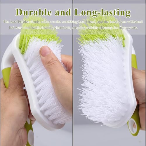 Heavy Duty Scrub Brush with Stiff Bristles - Comfort Grip Cleaning Brush for Tile, Carpet, Sink, Shower - Durable Ergonomic Handle for Floor Tub Scrubbing