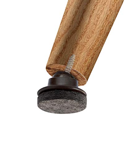 GorillaFelt CB259 Swivel Glide Felt Floor Protectors (8 Chair Protectors) Screw On Felt Furniture Sliders for Angled Chair Legs, 1 Inch Round Glides - size: Felt Glide 8 Pack