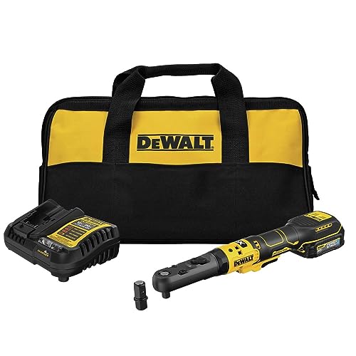 DEWALT 20V MAX XR Cordless Ratchet Set, 3/8" and 1/2" Sealed Head Ratchet, Battery and Charger Included (DCF510GE1) - style: Kit with Battery