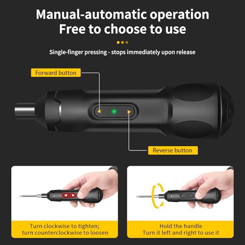 Mini Electric Screwdriver Set,3.7V 800 MAH USB-C Rechargeable Cordless Rotary Tool With 20 pcs Bits Set For Install or Repair