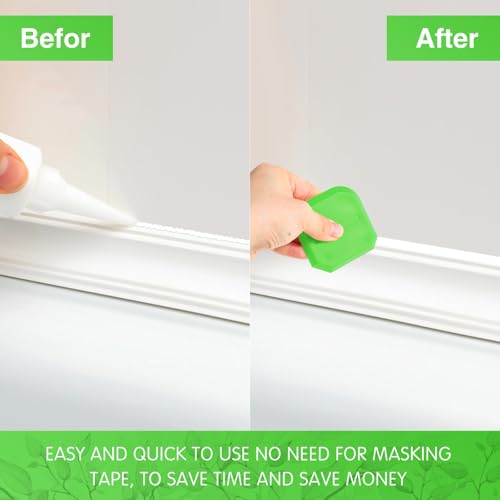 Outus 2 Pcs Caulking Tool Silicone Grout Scraper for Sealing, Light Green - color: Light Green