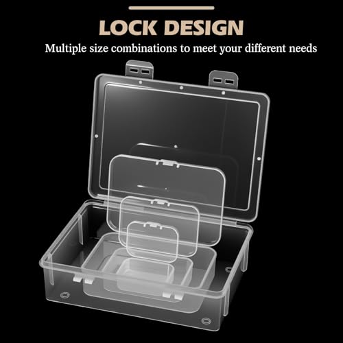 SATINIOR 24 Pcs Small Clear Plastic Container Box, Multiple Sizes - size: Multiple Sizes
