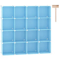 C&AHOME 16 Cube Storage Organizer Cube Shelves Units Storage Cubes, Blue - color: Blue