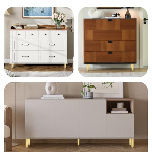 Geesatis 3" Furniture Legs,Square Tube Cabinet Feet,4PCs,Gold - color: Gold, size: 3inch