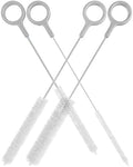 Buenalife Heavy Duty Cleaning Brushes Set of 4 - Extra Long Straw Cleaners for Metal and Plastic Reusable Drinking Straws, to Clean Small Spaces, Sippy Cups, Water Bottles - Sturdy Hard Brush Bristles - color: Gray