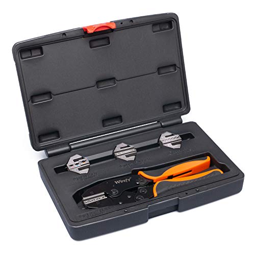 Wirefy Crimping Tool Set 5 PCS - Ratcheting Wire Crimper - for Heat Shrink, Nylon, Non-Insulated Connectors, Ferrule Terminals