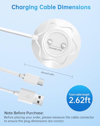 2 Pack 6mm Standing Magnetic Replacement Charger for Rose, USB-A & USB-C - color: White-Rose-12mm