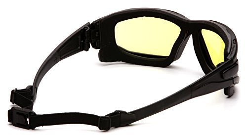 PYRAMEX I-Force Sporty Dual Pane Anti-Fog Goggle, Black Frame/Clear Anti-Fog Lens - color: Amber H2x Anti-fog Lens/ Black Frame