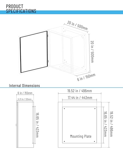 Waterproof Electrical Enclosure 20 x 20 x 6'', Outdoor Electrical Box Weatherproof, Electrical Junction Box with Reinforced Lock - size: 20 x 20 x 6''
