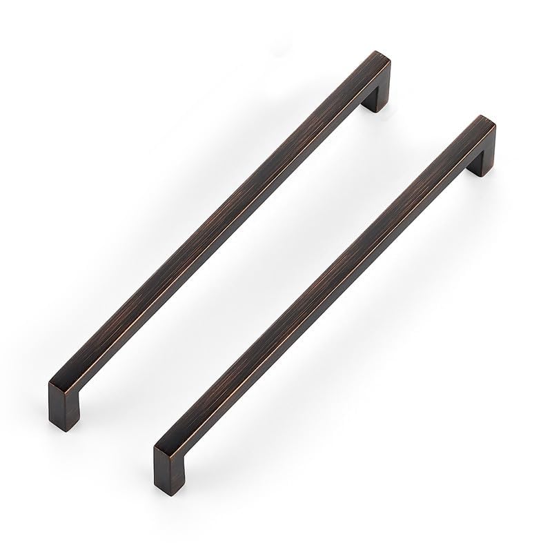 Ravinte Oil Rubbed Bronze Cabinet Handles Cabinet Pulls 7-1/2 Inch 5 Pack | Zinc Alloy, Slim Square Bar Grip, Smooth Drawer Pull Feel, Kitchen Cabinet Update, For Cupboards, Dressers, Drawers, Hardware - color: Oil Rubbed Bronze, size: Flat Black 7-1/2''