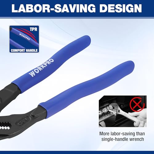 WORKPRO 10-Inch Pliers Wrench, CR-V Construction Wrench Plier - size: 10-Inch