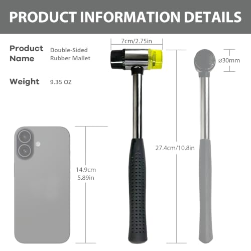 Small Rubber Mallet Hammer for Crafts- Small Rubber Hammer, Mini Mallet for Jewelry, Leather, Crafts, Woodworking, DIY, Furniture Assembly, etc. - size: 30mm