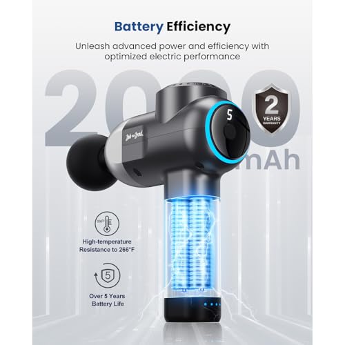 BOB AND BRAD C2 Plus Massage Gun with Heat, Deep Tissue Percussion FSA Massager Gun for Athletes & Pain Relief, Electric Handheld Back Neck Shoulder Muscle Massager, HSA Eligible Gift - color: Onyx Black