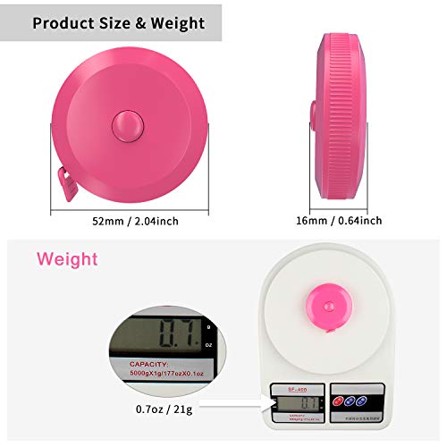 DiCUNO 3-Pack Soft Retractable Measuring Tape, 60-Inch 1.5 Meter, Pink - color: Pink*3pcs