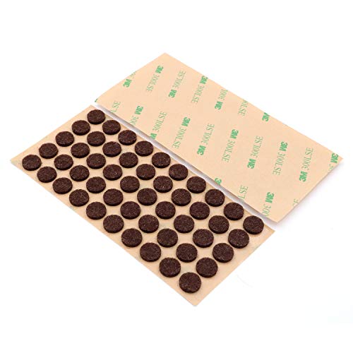 Furniture Felt Pads 3/8" (10mm) Diameter Round 3M Self Adhesive Protects Kitchen Cabinets, Drawers, Desks and Furniture Against Bumps and Scratches 100 Pack - Dark Brown - color: Dark Brown 100 Pack