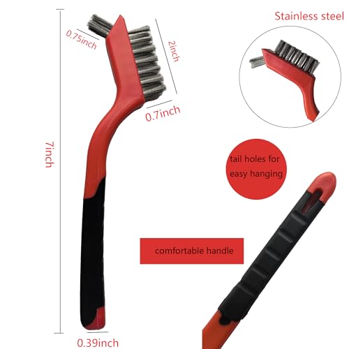 6 Pcs Wire Brushes for Cleaning, Stainless Steel Bristles Scratch Brush Set for Polishing, Rust Removal & Deep Cleaning
