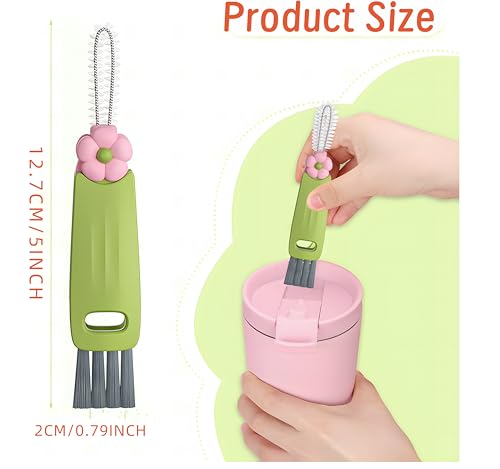 3 in 1 Cup Lid Cleaning Brush, Multifunctional Insulation Bottle Cleaning Tool, Home Kitchen Cleaning Tool for Bottle Gap Tight Spaces Cup