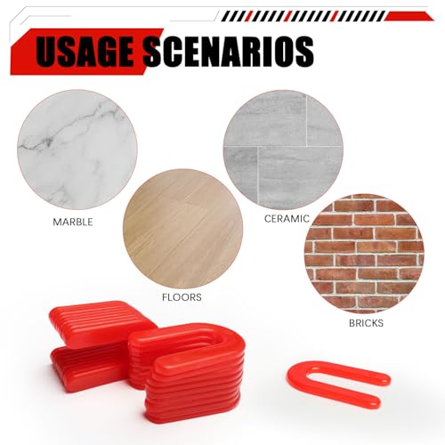 200 Horseshoe Tile Spacers, 1/8-Inch U-Shaped Plastic Spacers for Tile Leveling System Floor Wall Tile Installation - size: 1/8"-200 Pcs