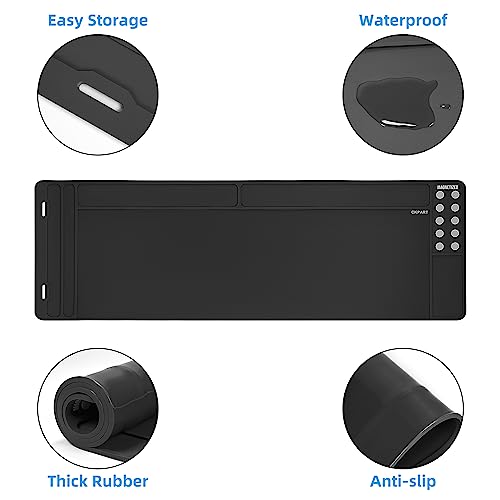 CKPART Rifle Gun Cleaning Mat, Anti-Slip Rubber Tactical Magnetic Mat, Gun Maintenance Mat,Gun Maintenance Mat for Gun Cleaning Kits 36" x 12"